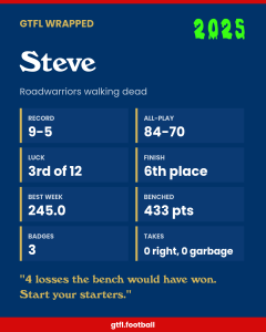 Steve's 2025 share card